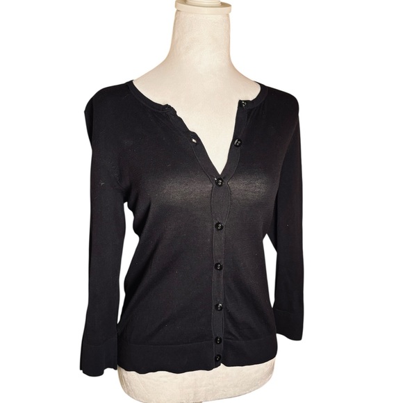 Ann Taylor Black Button-Up Cardigan - Picture 2 of 9
